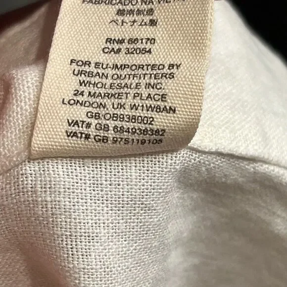 Free People Top Women’s XS Cream Linen Blend V Neck Layer Lagenlook Boho‎ Ecru - Picture 7 of 8